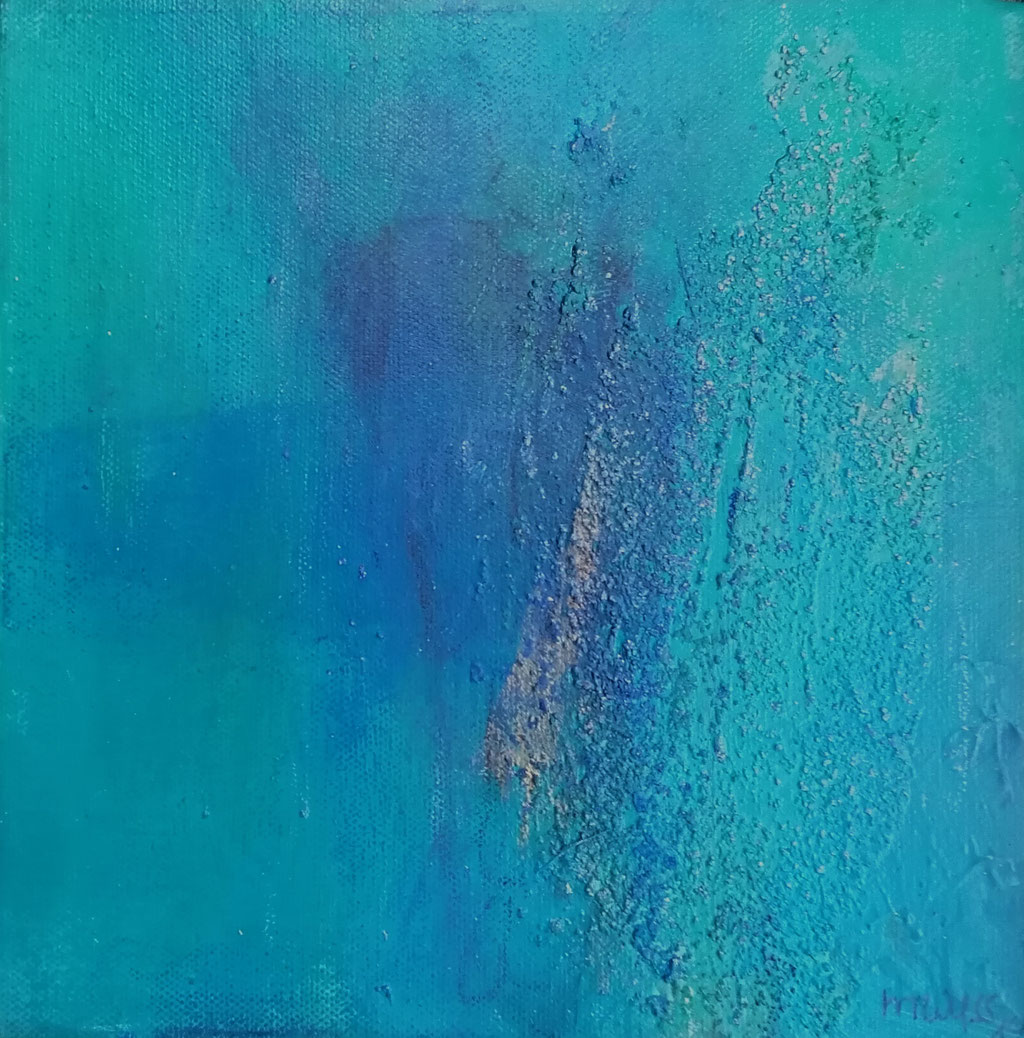Michael F. Wyss, Blaue Nacht, Acryl, 20x20 cm, 2014 