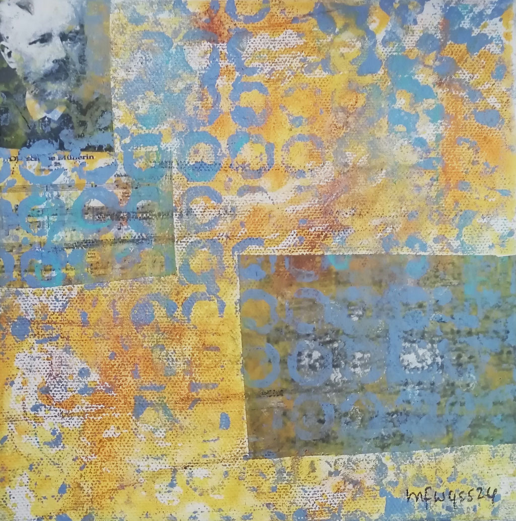 Michael F. Wyss, Musik, 5 Acryl, 20x20 cm, 2024