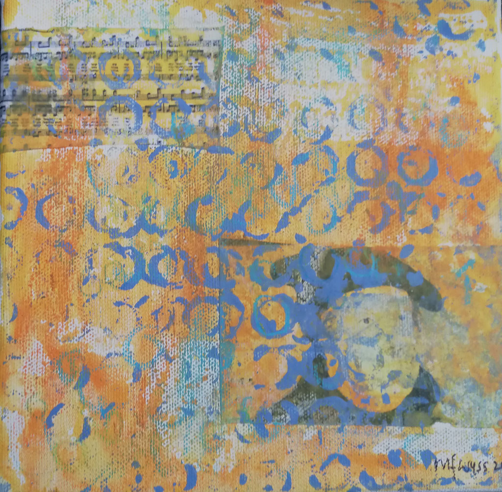 Michael F. Wyss, Musik, 7 Acryl, 20x20 cm, 2024