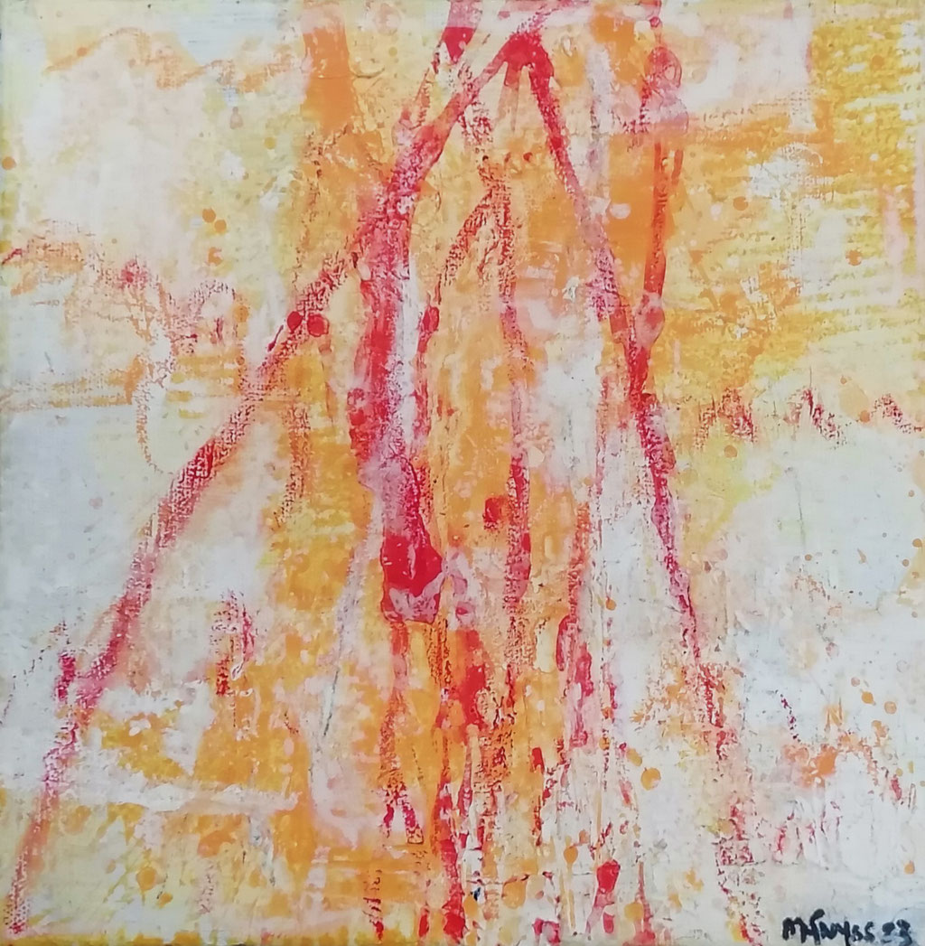 Michael F. Wyss, caché et trouvé nr douce, Acryl, 25x25 cm, 2023