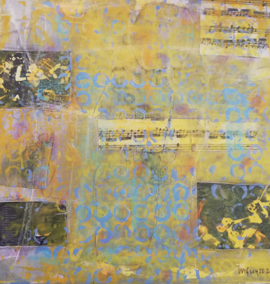 Michael F. Wyss, Musik, 4 Acryl, 20x20 cm, 2024
