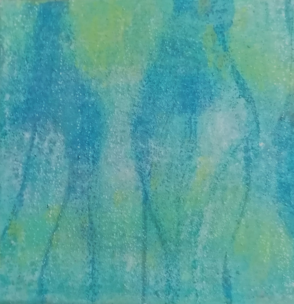Michael F. Wyss, Blau, Grün 2, Acryl, 20x20 cm, 2016