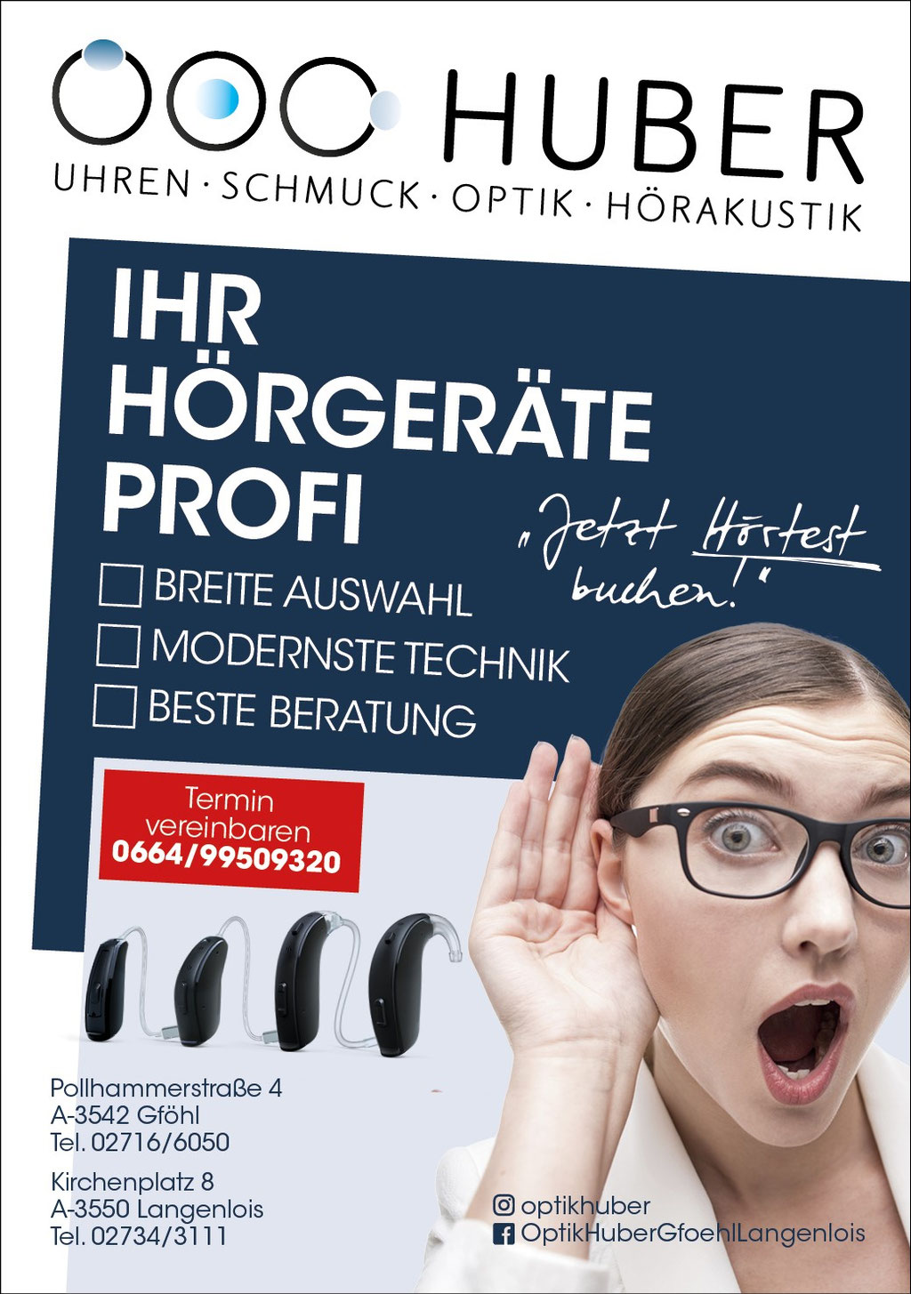 Hörgeräte bei Optik Huber