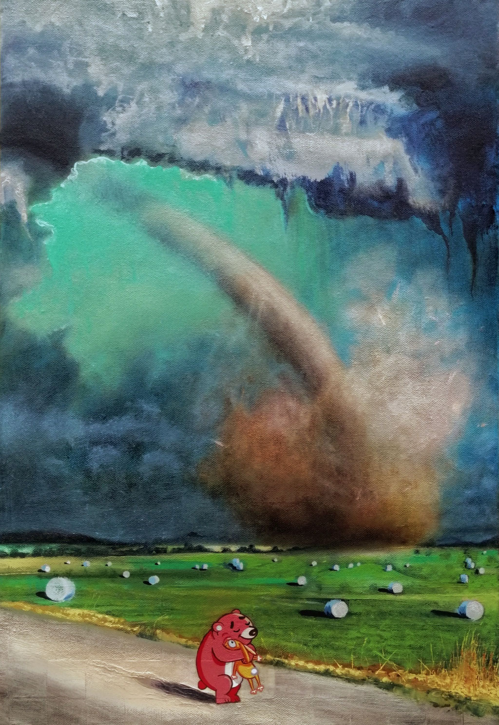 Dystopian landscape with utopian touch, 2021, Öl, Leinwand, 60 x 40 cm