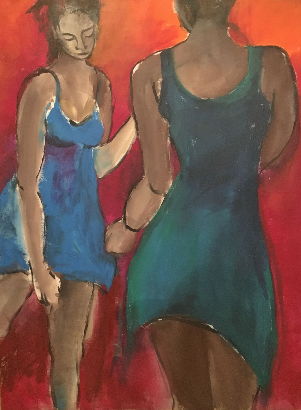 Zwei Tanzende, Acryl auf Leinwand, 80 x 100cm