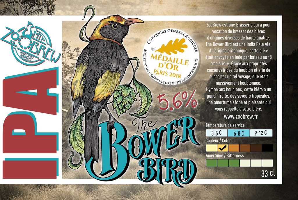 Bower Bird IPA India Pale Ale Montpellier ZooBrew Brasserie Animale