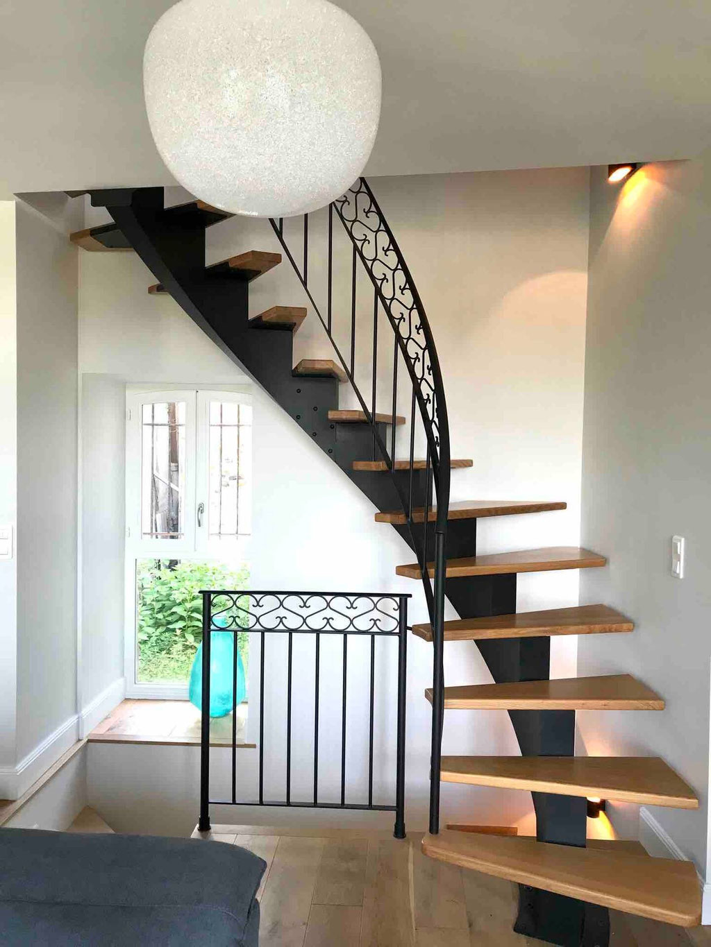 escalier chene metal sur mesure haut de gamme ferronerie 19