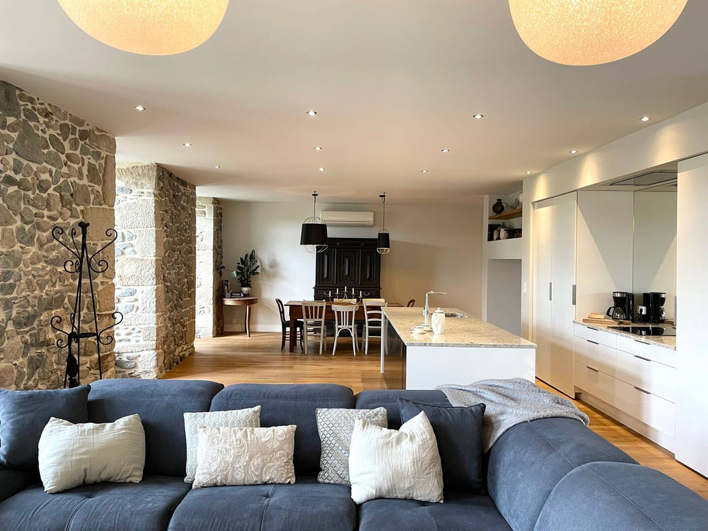 cuisine avec ilot central moderne sur mesure correze 19