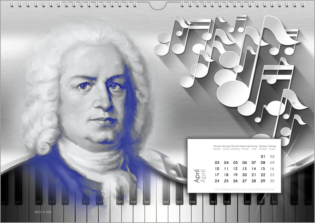 Musik-Geschenk Musik-Kalender / Bach-Kalender 2019.