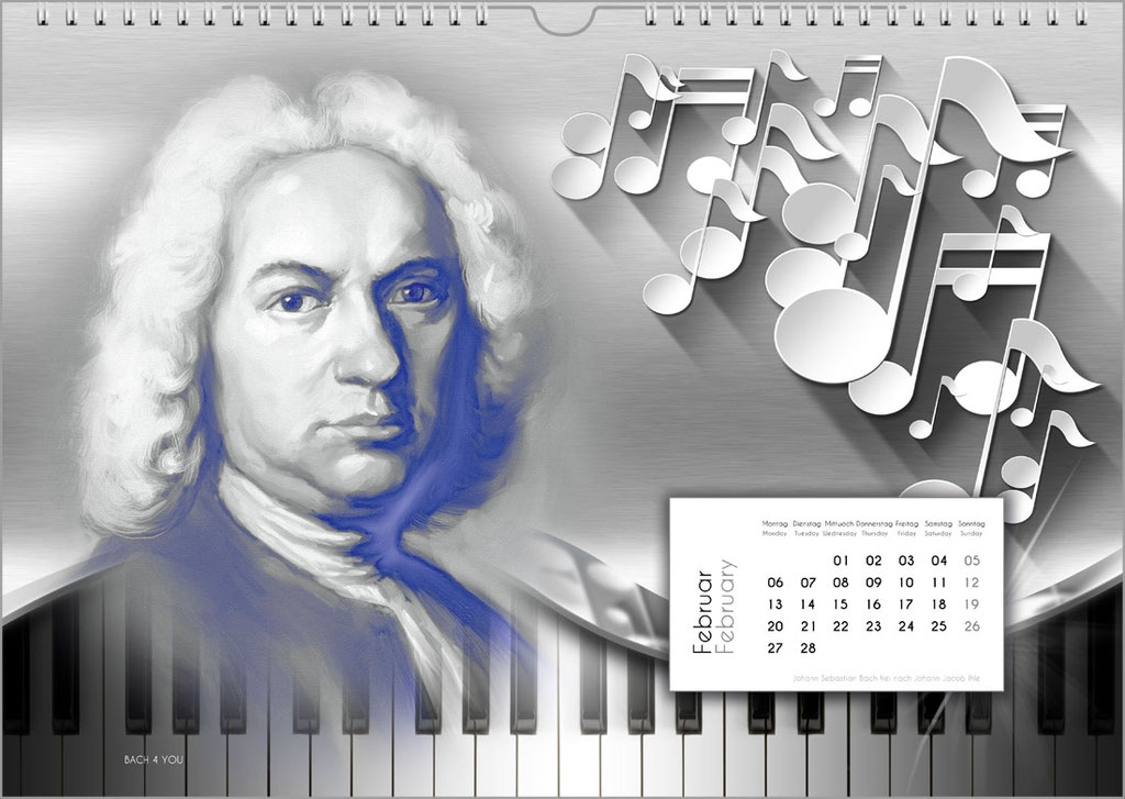 Musik-Geschenk Musik-Kalender / Bach-Kalender 2019.