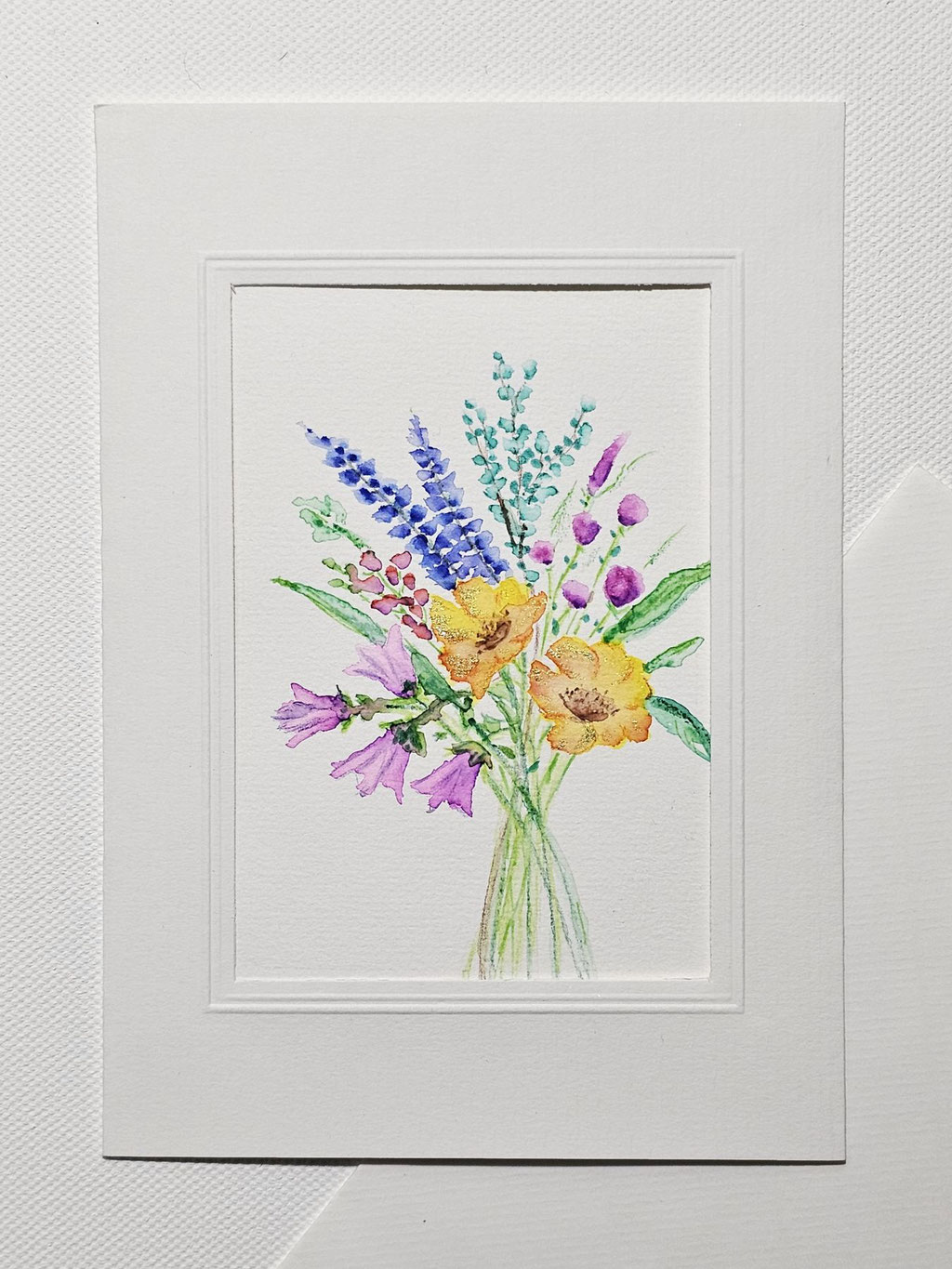 Schöne Muttertagskarte Aquarell "Bunter Blumenstrauß"