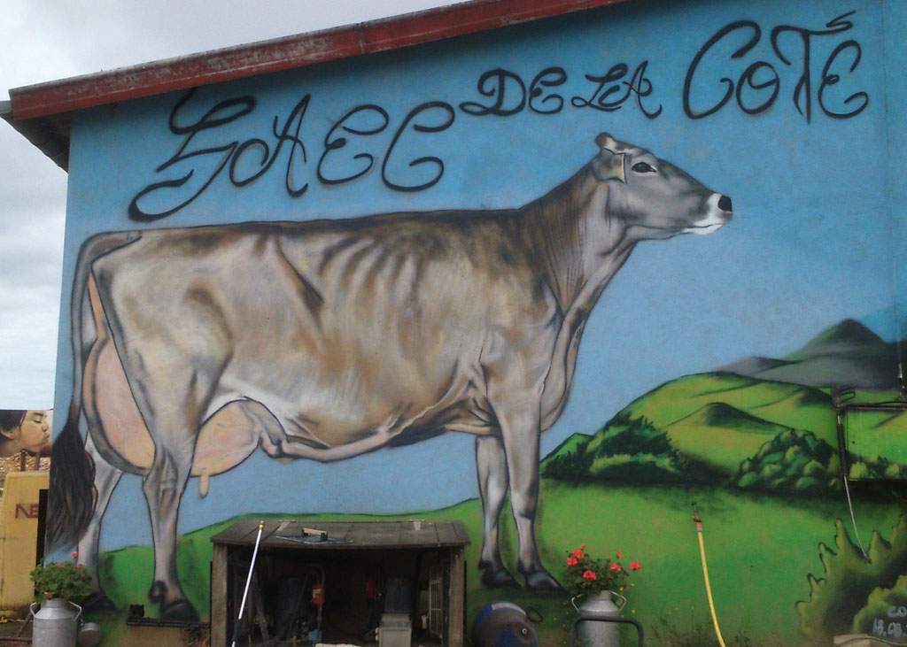 fresque d'une vache à Bissey-la-Côte, Coron Thibaud