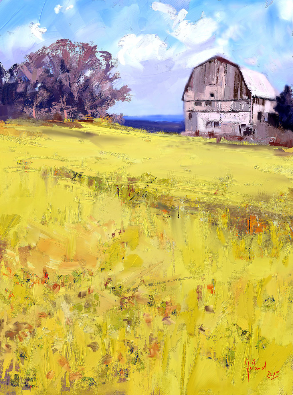 Farm im Rapsfeld