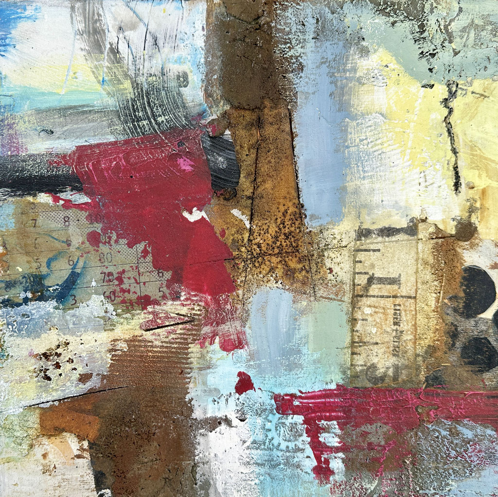 Erika, 2022; 12 "x 12";Mixed Media; Framed 