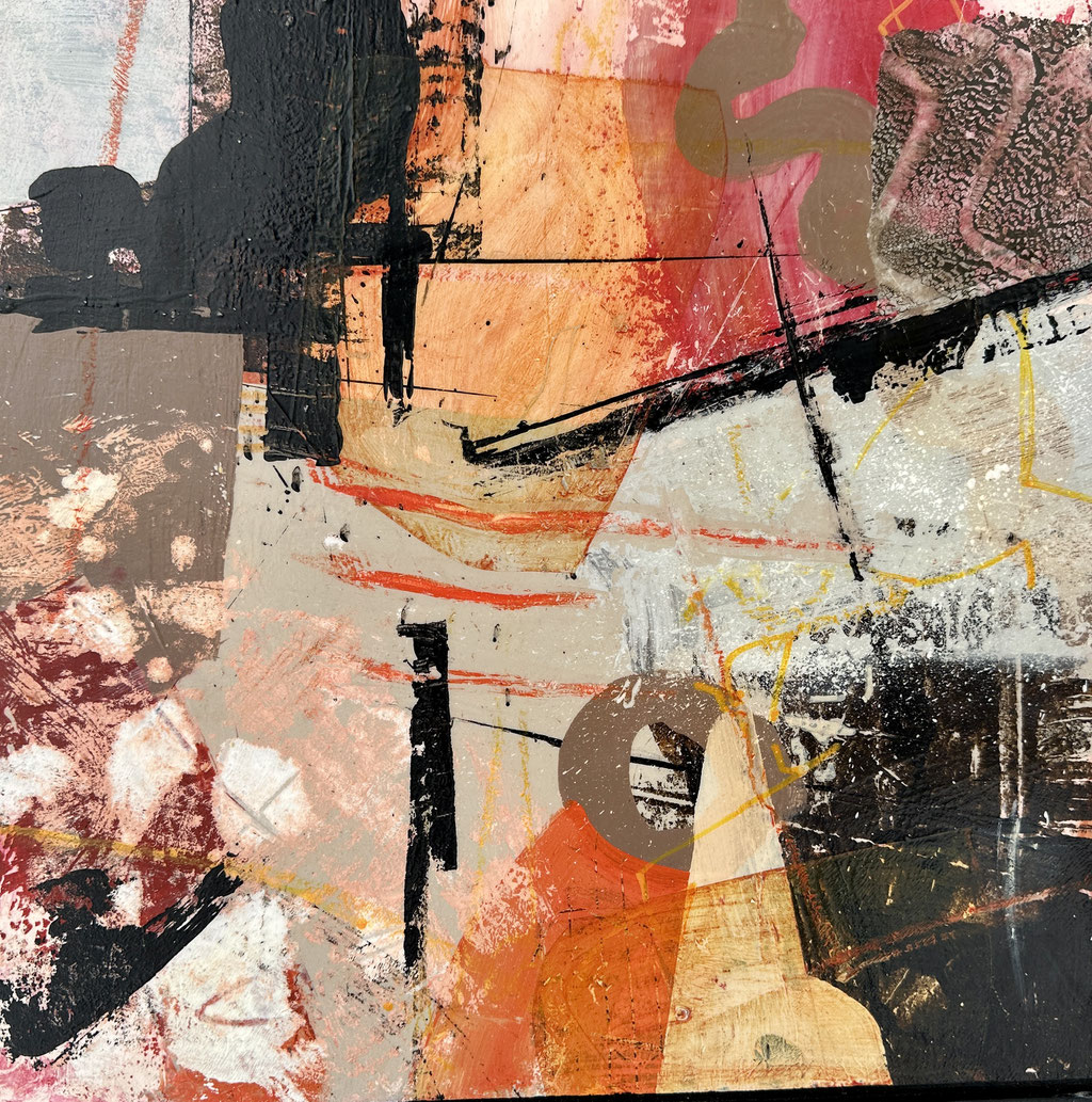 Valley of Fire #2,  2023; 12 "x 12";Mixed Media; Framed 