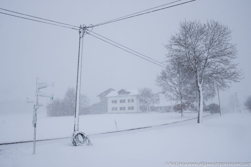 Schneesturm im Oberallgäu