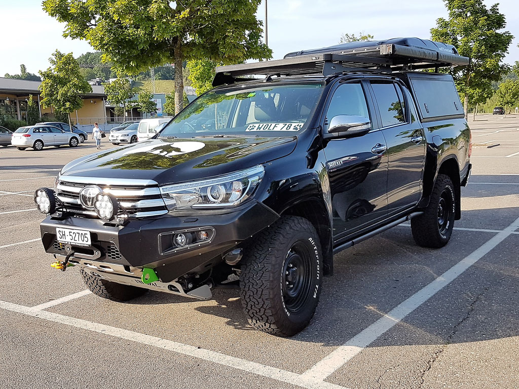 LTPRTZ LED Offroad Scheinwerfer Toyota Hilux Revo AFN Stahlstossstange 2017 2.4 #ProjektBlackwolf Alu-cab tires overland expedition 4x4 ARB Frontrunner Horntools Winch Rival4x4 James Baroud Discovery bfgoodrich 265/70R17 TJM Sknorkel wolf78-overland.ch