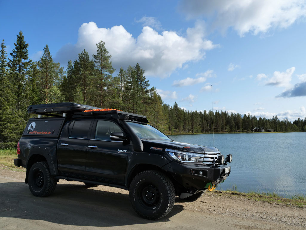 Toyota Hilux AFN Roof top tent Dachzelt Frontrunner Rocksliders TJM Snorkel Revo #ProjektBlackwolf 2016 2017 2.4 wolf78-overland.ch offroad 4x4 Rival James Baroud BFGoodrich 32 inc tires wolf78 ARB Alu-cab 