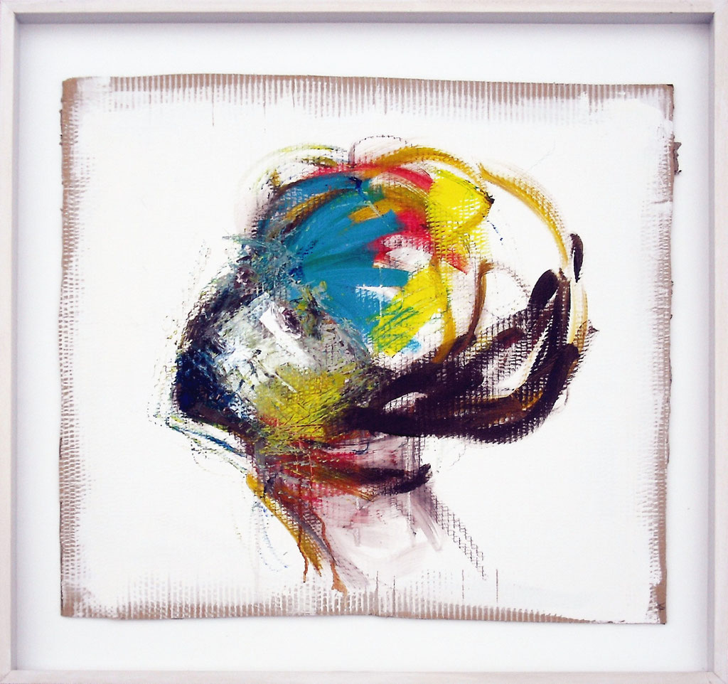 one last glance (Gesso, Graphite and Acrylic on Cardboard, 90x90cm)