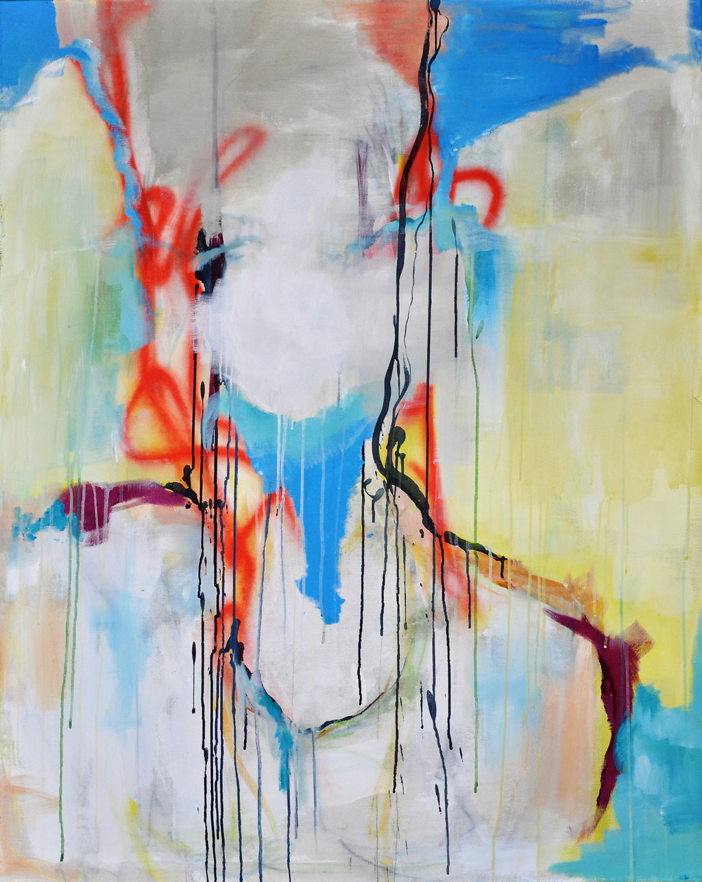 In dictum III (Acrylic, Spray Paint, Ink, Graphite on Canvas, 130x100cm) 