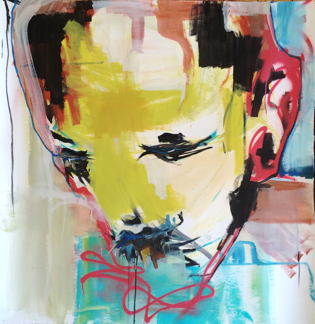 sicher (Acrylic and Spray Paint on Paper, ca. 140x135cm) 
