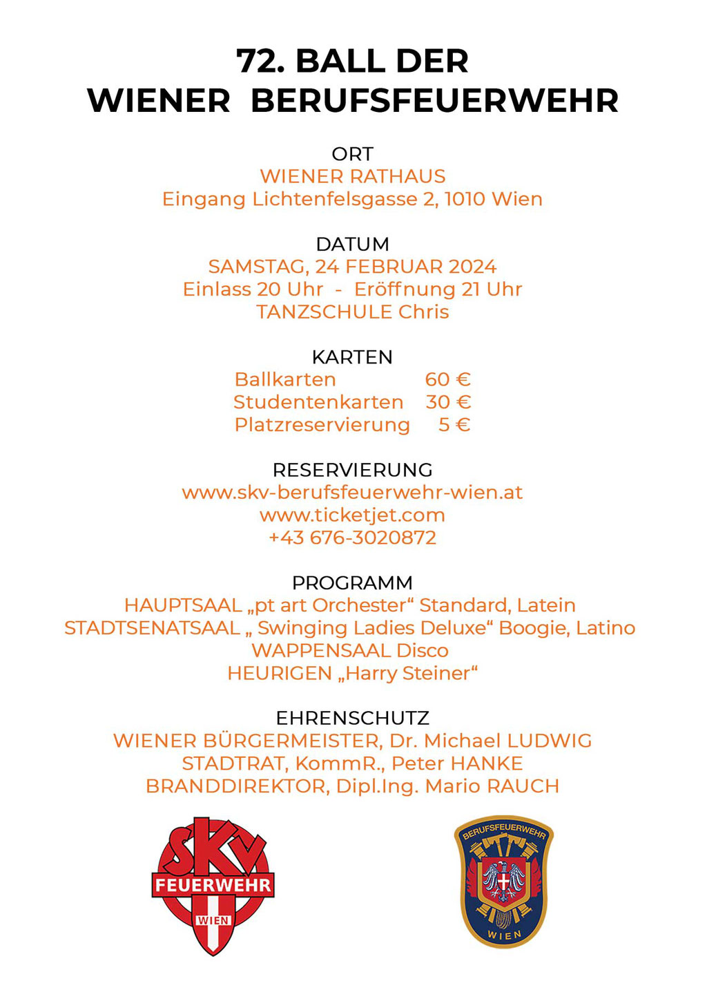 Wiener Feuerwehrball Programm