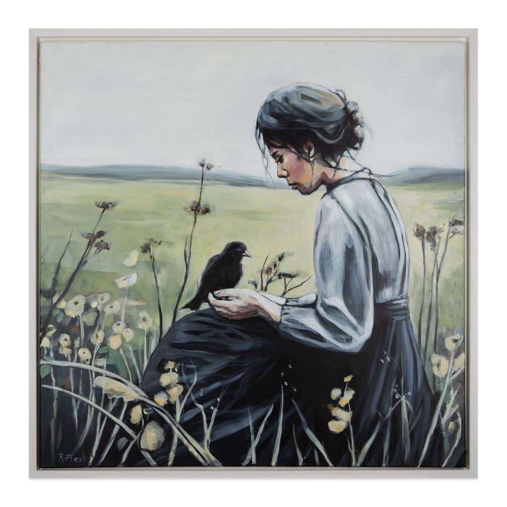 Zwischen Flügeln und Erde (100x100cm)