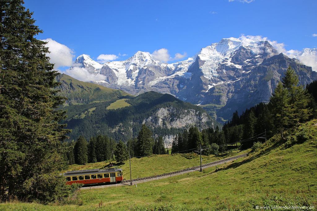 Für jene, die nicht gut zu Fuss sind, gibt es die Bahn (Grütschalp - Mürren.