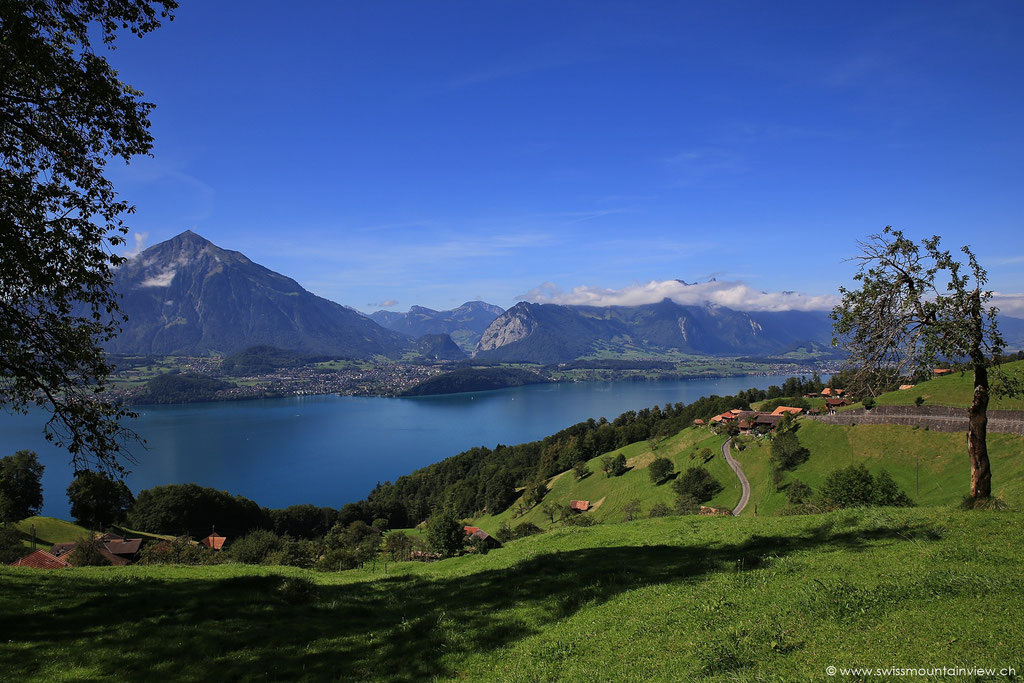 Sigriswil, Blick Richtung Stockhornkette und Thunersee