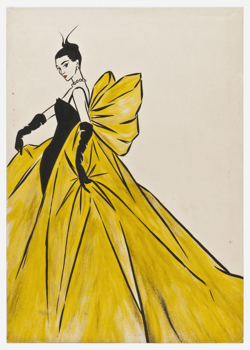 Traje de noche otoño-invierno, 1956-57. Línea “Mariposa”