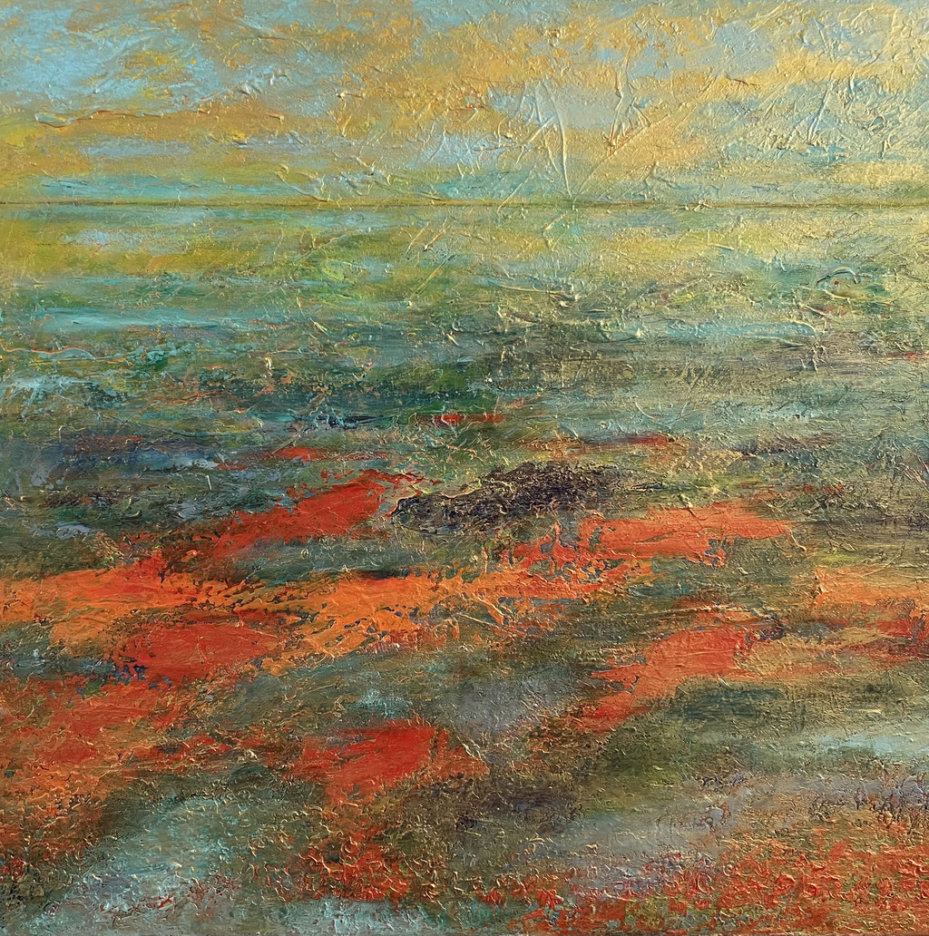 ABSTRACT LANDSCHAP  0.80 x 0.80    Acrylverf op linnen
