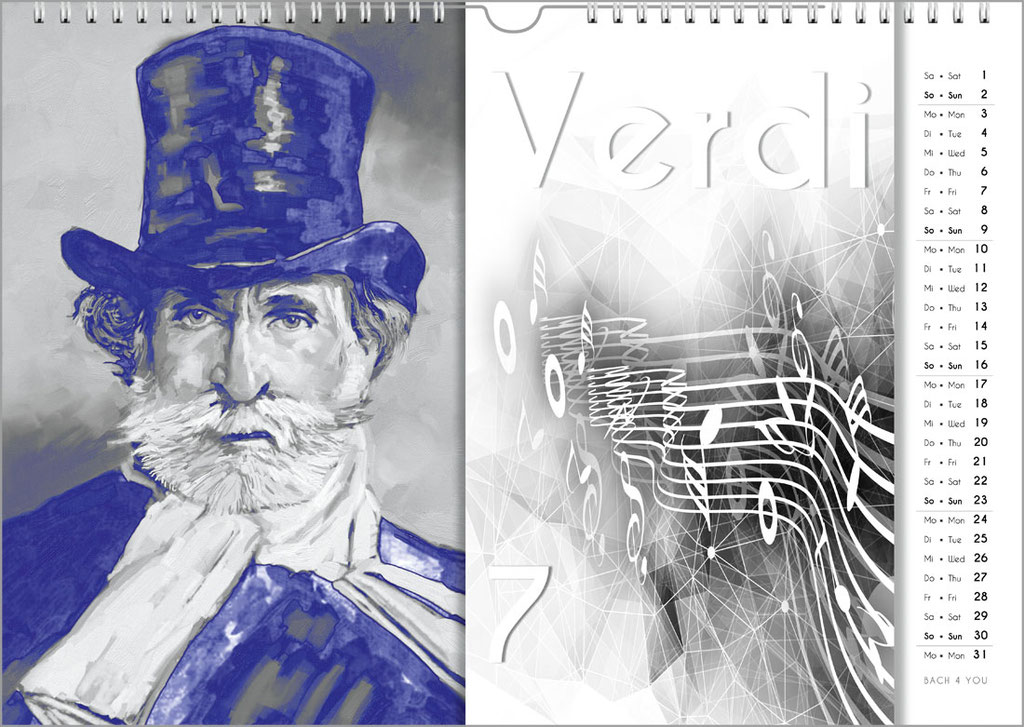 Komponisten-Kalender, Orgelkalender, Bach-Kalender, Musik-Kalender ... Geschenke für Musiker von "Bach 4 You".