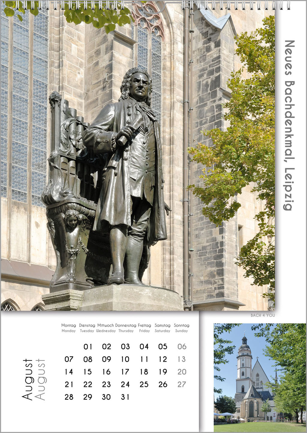Der Bachstädte und Bachorte Kalender ... Bach-Kalender sind Musikkalender und Musik-Geschenke.