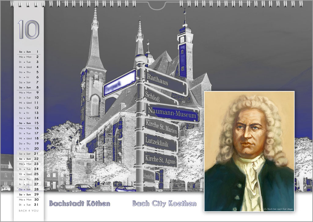 Der Bachstädte + Bachorte Kalender ... Bach-Kalender sind Musikkalender und Musik-Geschenke.