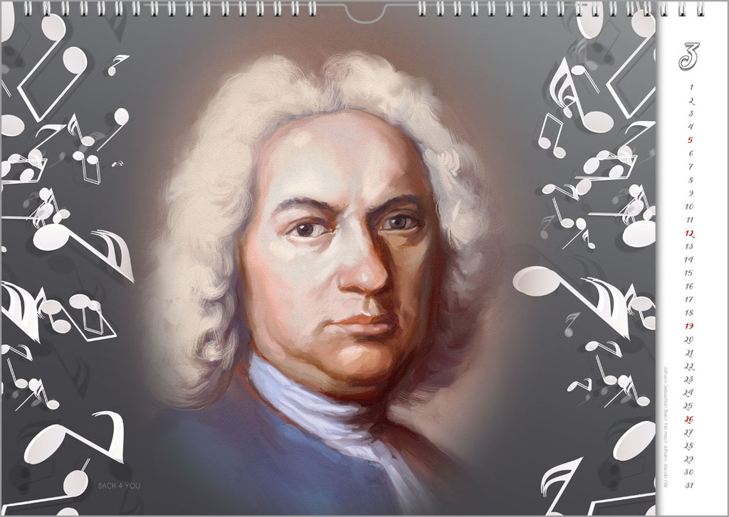 Bach-Kalender sind Musikkalender und Musik-Geschenke.