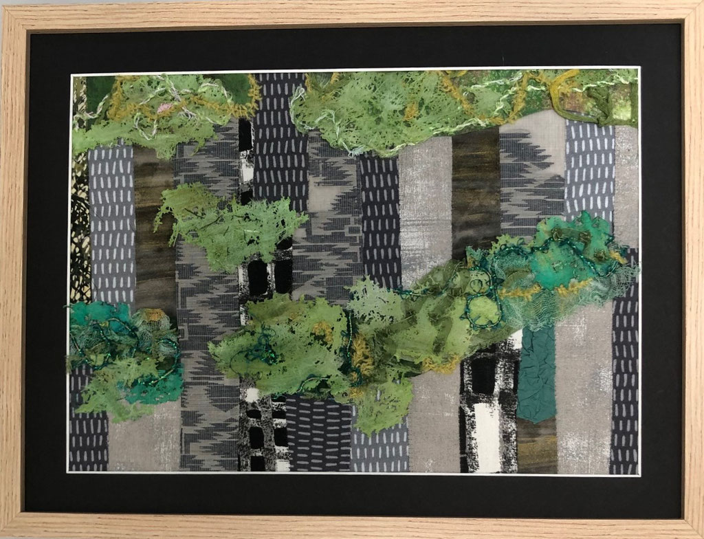 Arbres en ville - 24 x 3 cm - encadré - 60 €
