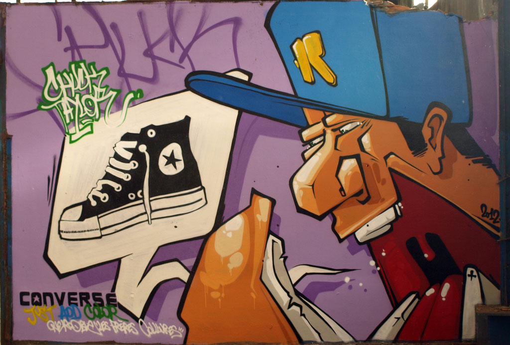 CONVERSE "Just Add Color" campain - JEAN ROOBLE - Spraypaint on wall (3 x 4 m) - Bordeaux, 2012