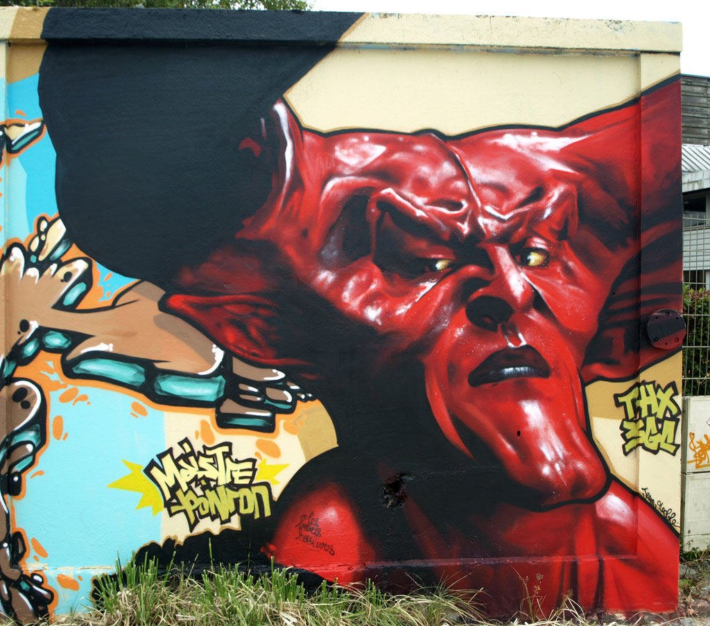 Maître Poivron - JEAN ROOBLE - Spraypaint on wall (3 x 3 m) - Bordeaux, 2012