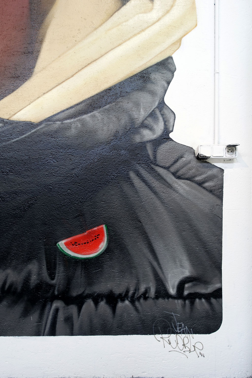 FAROUK (Detail) - Spraypaint on wall - 5,5 x 6 m - Des Formes et des Corps exhibition - L'Aérochrome - Blagnac (2024)