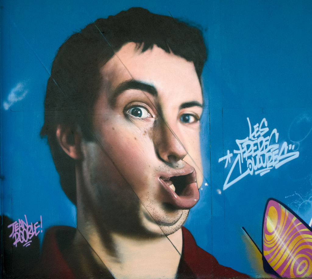 Shake Your Face  - JEAN ROOBLE - Spraypaint on wall (4 x 4 m) - Shake Well Festival - Bordeaux (2016)