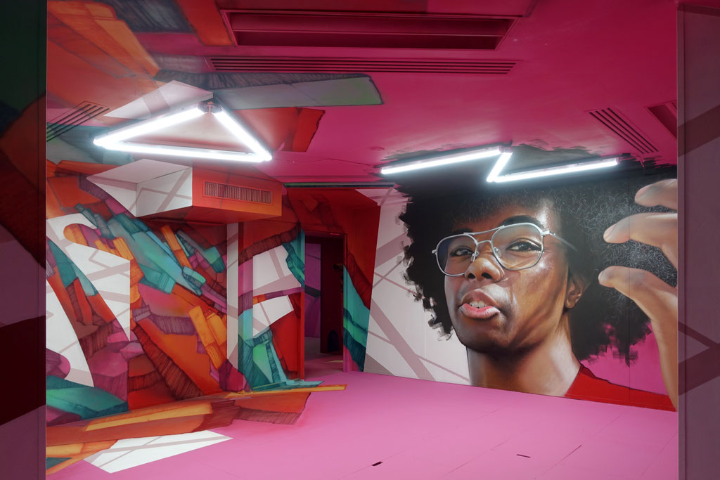 JEAN ROOBLE X TRAKT - Spraypaint and acrylic on wall - for Zoo Art Show - Paris La Défense (2026)