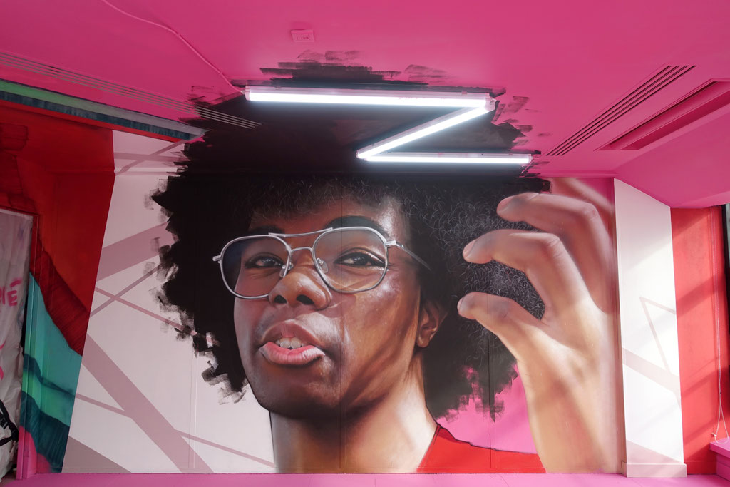 JEAN ROOBLE X TRAKT (detail) - Spraypaint and acrylic on wall - for Zoo Art Show - Paris La Défense (2026)