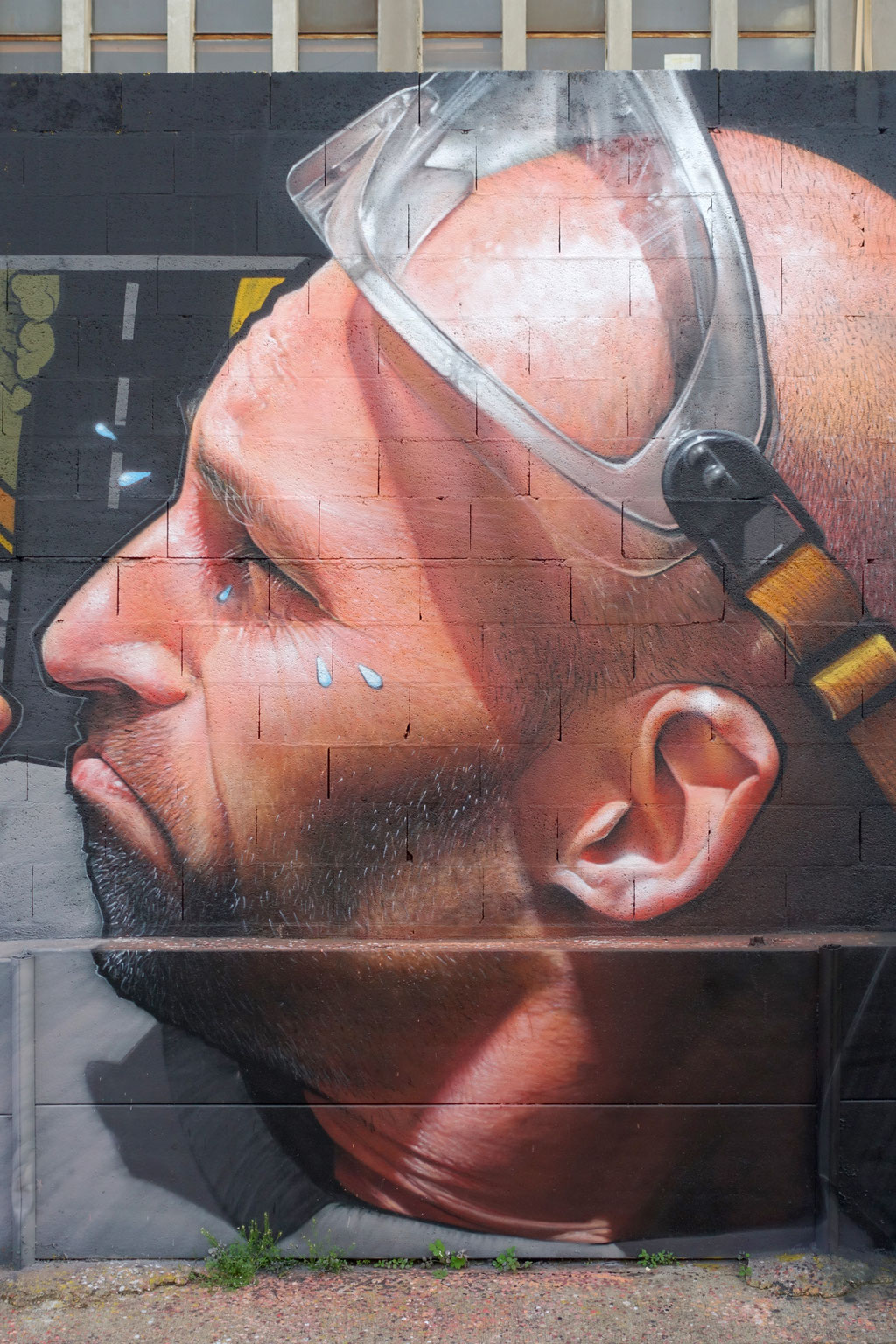 ABOUT A CRUSH (detail) - Spraypaint on wall - 3,5 x 12 m - 1000m2, Bègles (2021)