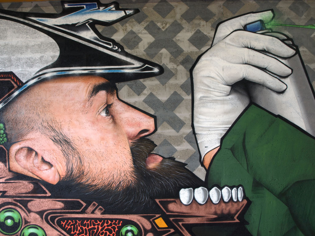 SCANR x JEAN ROOBLE (détail) - Spraypaint on wall - 5 x 15 m - for Vortex (Agora closing) - Bordeaux (2017)