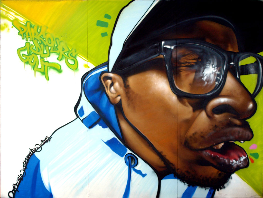 Parcours du goût - JEAN ROOBLE - Spraypaint on wood panels (2,50 x 2,50 m) - Pau, 2012