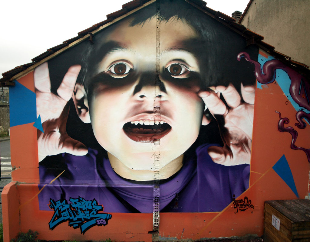 Tears for fears - JEAN ROOBLE - Spraypaint on wall (6 x 4 m) - Bordeaux, 2013 (courtesy of R. Roe)