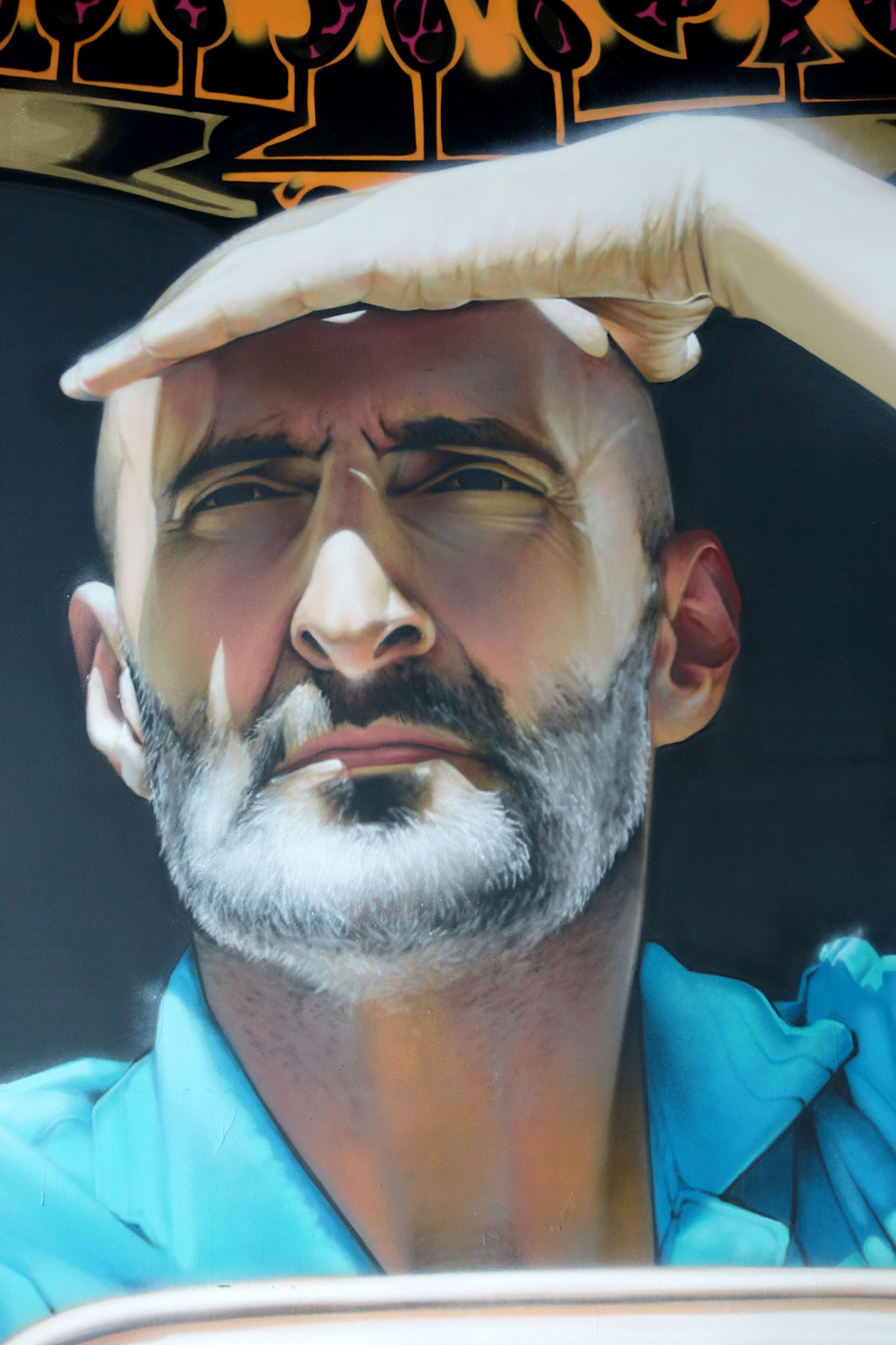 TRANSIT (detail) - Scaner feat. Jean Rooble - Spraypaint on wall - 5 x 16 m - Projet RADO, Bordeaux (2021)