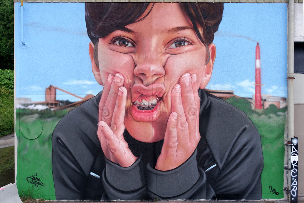 BON BAISER DE P2B - Acrylic and spraypaint on wall - 6,2 x 8 m - for Peinture Fraîche Festival - Bourgoin-Jallieu (2026)