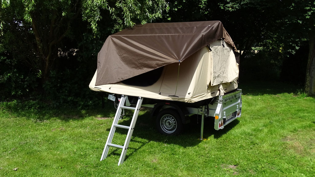 Faltcaravan, Campinganhänger, Zeltanhänger, Autodachzelt, Dachzelt, Campingtrailer, FreeBird-Trailer, MGO, Montegrosso Outdoor