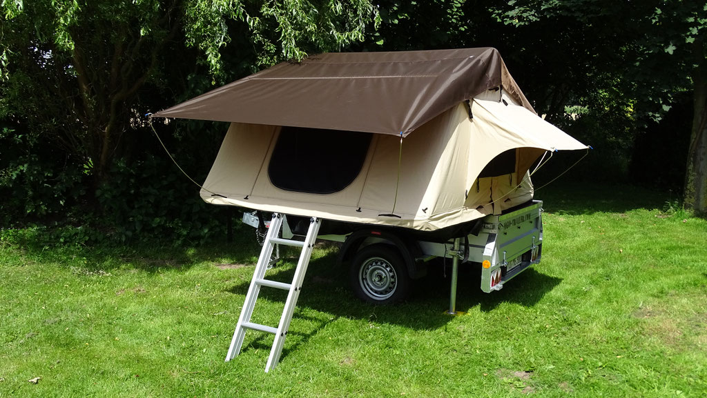 Faltcaravan, Campinganhänger, Zeltanhänger, Autodachzelt, Dachzelt, Campingtrailer, FreeBird-Trailer, MGO, Montegrosso Outdoor